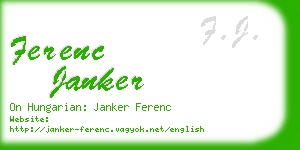 ferenc janker business card